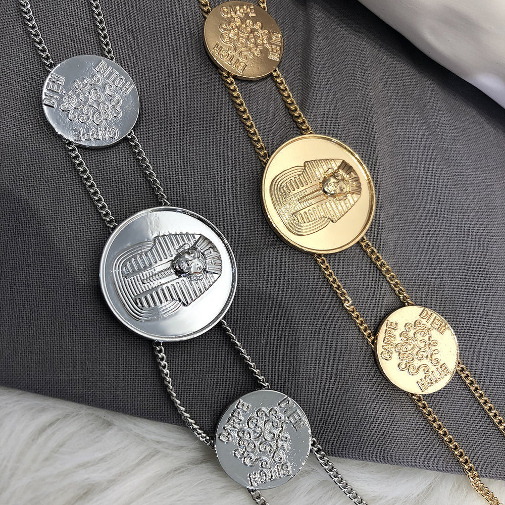 Embossed Geometric Necklace