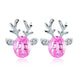 Festive Reindeer Crystal Stud Earrings