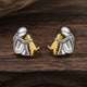 Silver and Gold Two-Tone Hug Earrings